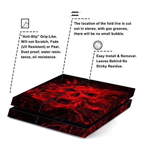 Eseeking Whole Body Vinyl Skin Sticker Decal Cover For Ps4 Console And 2Pcs Controllers Skins Flame Skull #TOP3