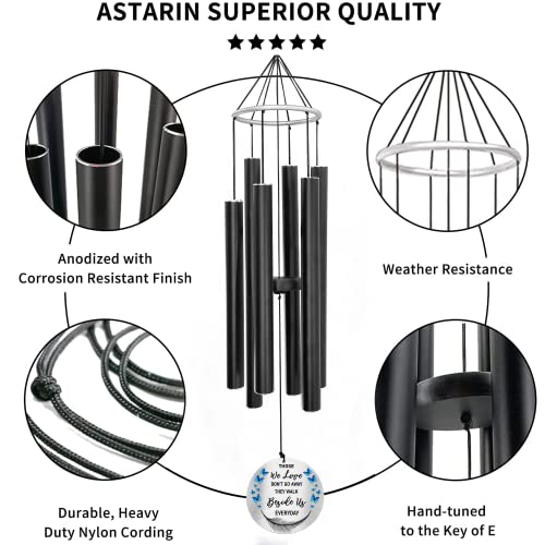 Image of ASTARIN Personalized 30 inch Bereavement Wind Chimes for Outside, Memorial Gift in Remembrance of a Loved One, Sympathy Gift for Loss of Mother Father Husband, Garden Patio Decor