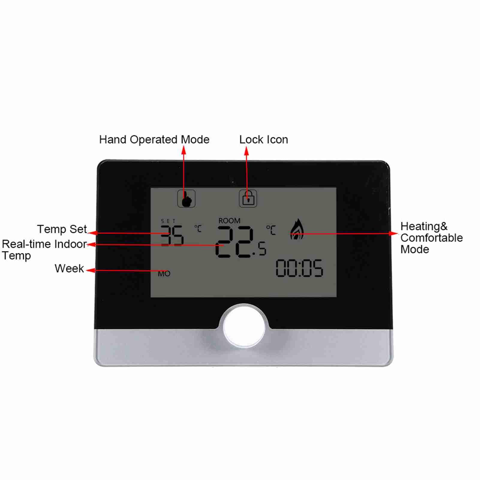 Termostato digitale programmabile per termostato per di riscaldamento a caldaia a parete(01)