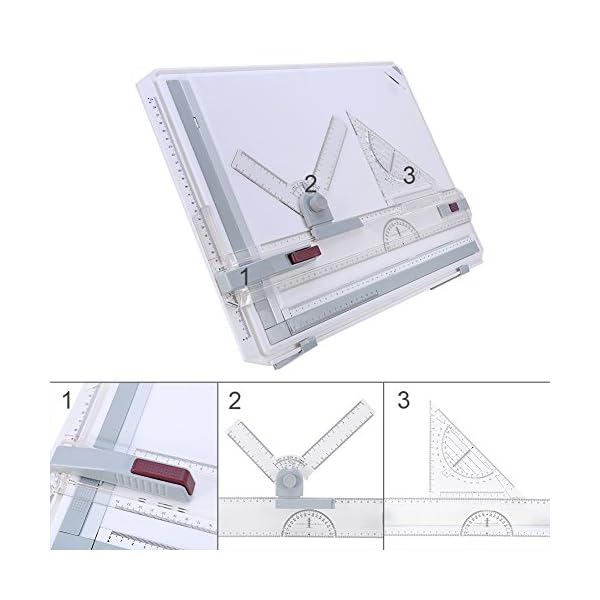 Yosoo A3 Drawing Board, Multi Function Drawing Board Drafting Table with Parallel Motion and Adjustable Angle - Image 3