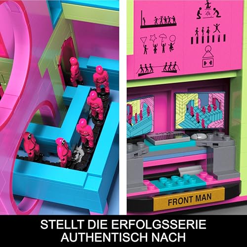 MEGA Squid Game Actionfigur Bauspielzeug Das Treppenhaus mit 1707 Teilen, bewegliche Figur, für Sammler, HYL45 – Ansicht 6