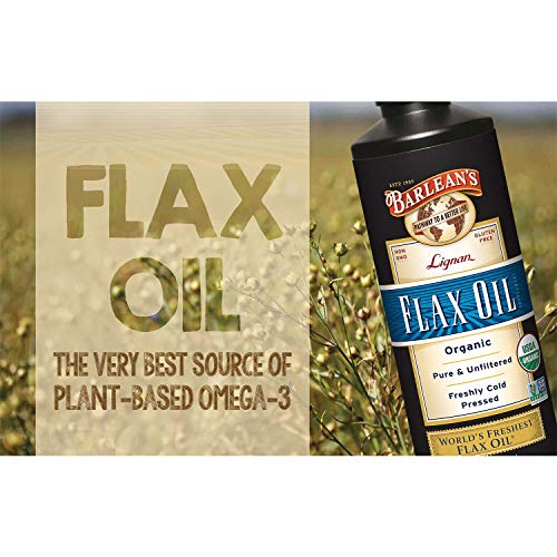 Barlean's Organic Lignan Flaxseed Oil Liquid Supplement From Cold Pressed Flax Seeds - 7,230 Mg Ala Omega-3 Fatty Acids For Heart Health, Vegan & Gluten Free, 16 Oz #TOP4