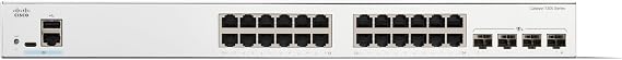 Cisco Catalyst 1300-24T-4X Managed Switch, 24 Port GE, 4x10GE SFP+, Limited Lifetime Protection (C1300-24T-4X)