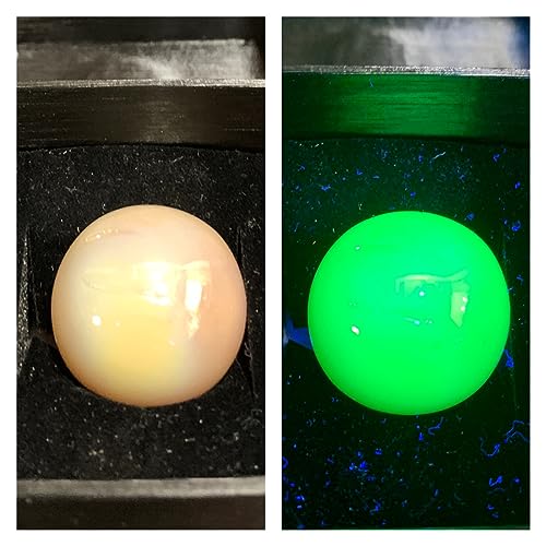 Curated Collectables Uranium Glass Collector Marble - #14 Burmese Pearl Essence (with Gift Box) Glows Under Blacklight - Not Glow in The Dark