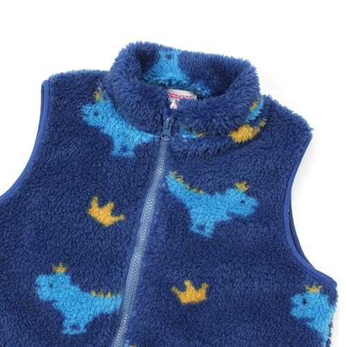 Image of JESKIDS Girls' Boys Sherpa Fleece Vest Outwear Lightweight Solid Color Cute Jacket with Pockets 2-11 Years