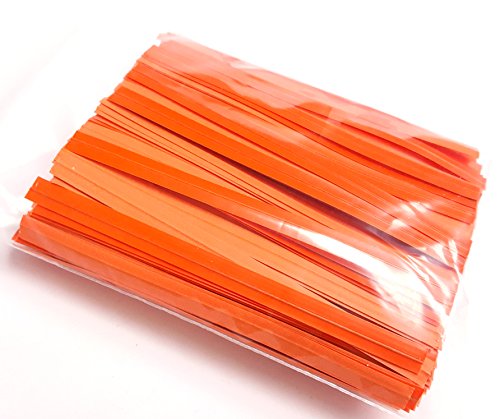 NiftyPlaza 4" Length Twist Ties, 1000 Orange Twist Ties Plastic Coated, No Rip, Paper Ties Cello, Party Favor Treat Bags, Small Orders Packaging, Closures to Secure Product (1000 Orange Twist Ties)