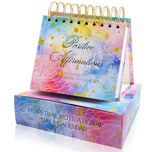 Motivational Calendar - Daily Flip Calendar with Inspirational Quotes - Motivational Desk Decor, Office Decor for Women Desk, Inspirational Gifts for Women, Perpetual Calendar Positive Affirmation