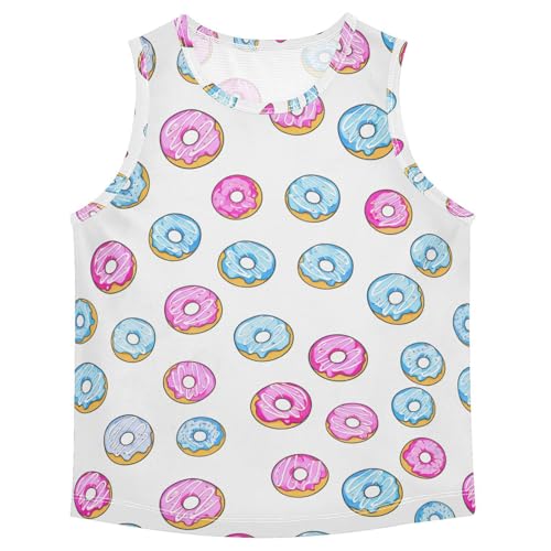 J JOYSAY Iced Donut Food White Boys Tank Top Sleeveless Muscle Shirts Quick Dry Kids T-Shirts 3-15T