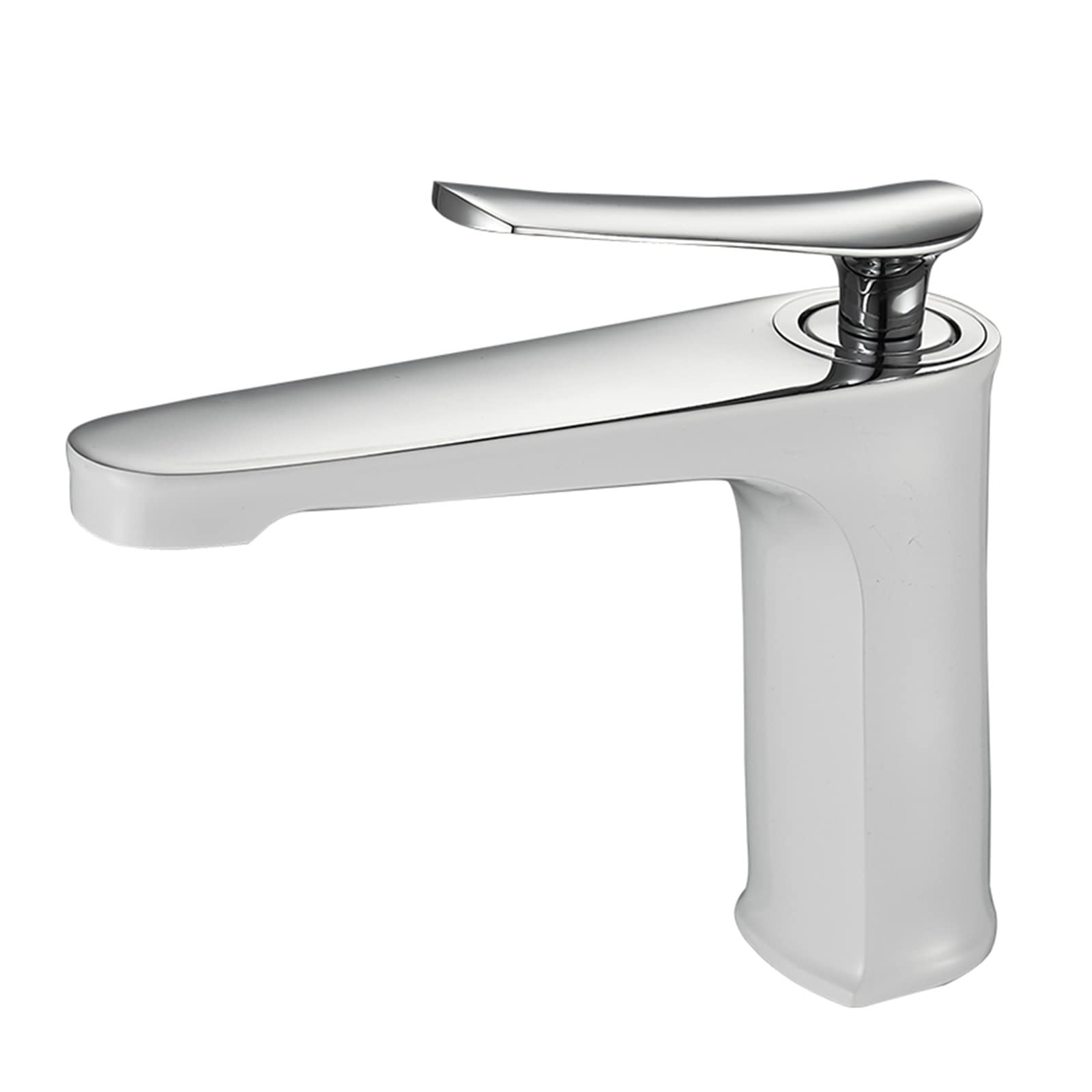 Grifo mezclador de lavabo oro y blanco con sistema de agua fría y caliente