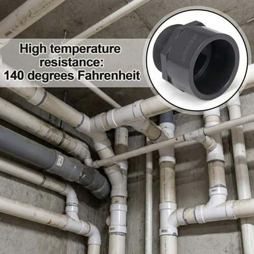 Image of 8 Pcs 2 Inch PVC Pipe Fitting Male Adapter Schedule 80 Socket x Npt Compatible with 836 Series Heavy Duty Industrial Grade Corrosion Resistant Plumbing Irrigation Connector for Water
