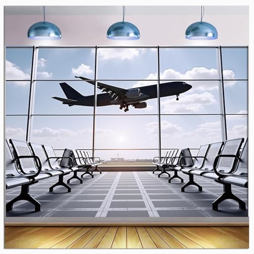 Airplane Departure Airport Lounge Backdrop Banner Pilot Photography Background Travel Plane Themed Party Decorations Birthday Photo Booth Shooting Studio Props