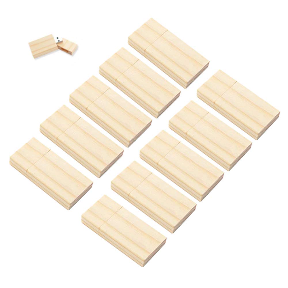 10 Unidades USB2.0 de 32GB, Unidades Flash a Granel Anloter de Madera USB Flash Drive Pack de Memoria de Nogal para Almacenamiento de Fecha de Alta Velocidad 2.0 (32GB, 10 Unidades de Madera de Arce)
