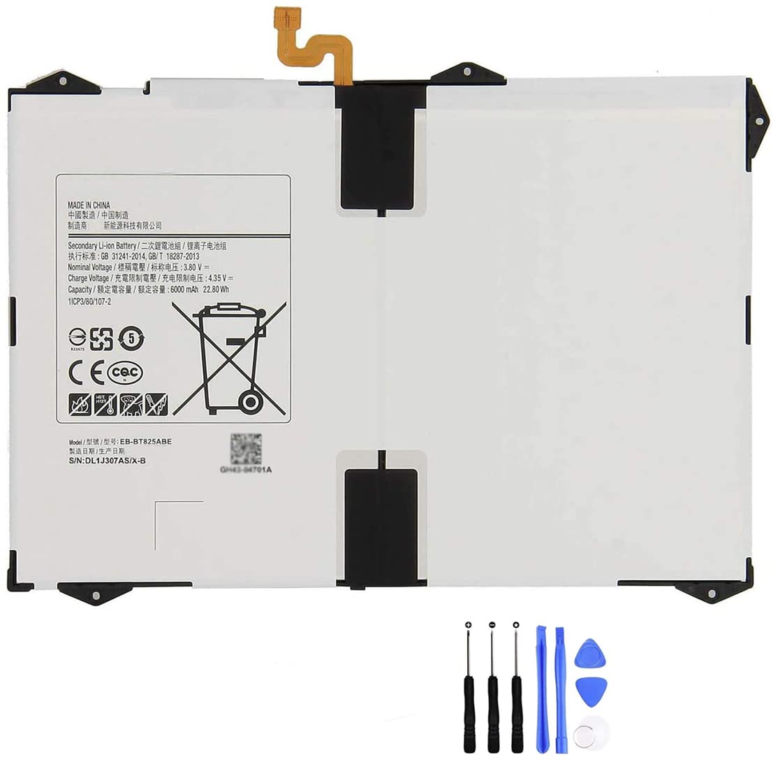 AKKEE EB-BT825ABE EB-BT825ABA Tablet Battery for Samsung Galaxy Tab S3 9.7 Inch SM-T820 SM-T825 SM-T825C SM-T825Y SM-T825N0 SM-T827V 3.8V 22.8Wh with Tools