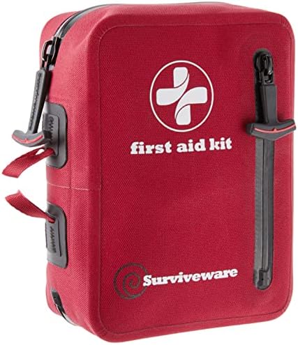 Surviveware Waterproof Premium First Aid Kit for Cars, Boats, Trucks, Hurricanes, Tropical Storms and Outdoor Emergencies – Small Kit – 100 Piece