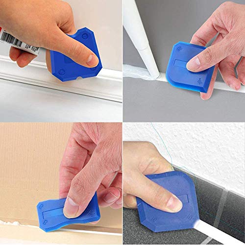 Caulking Tools,3 in 1 Silicone Caulking Tool (stainless steelhead