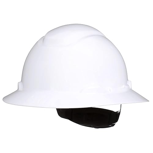 3M Casco de seguridad SecureFit H-801SFR-UV, blanco, sin ventilación estilo ala completa con sensor Uvicator, suspensión de trinquete de difusión de