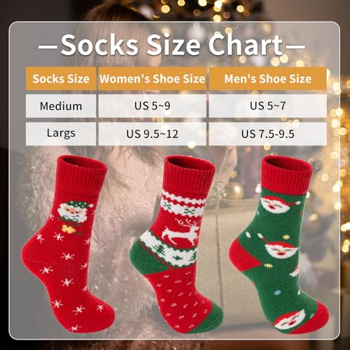 Image of Time May Tell Merino Wool Socks for Women Thick Thermal Winter Warm Hiking Boot Work Cushion Socks 3 Pairs
