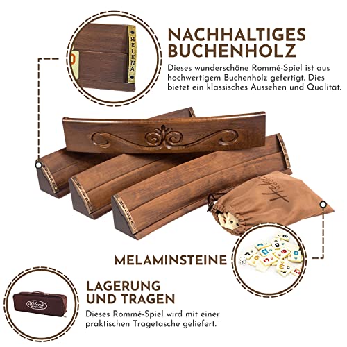 Rummy Helena Wood Art, Handgefertigtes Oval Set aus Holz