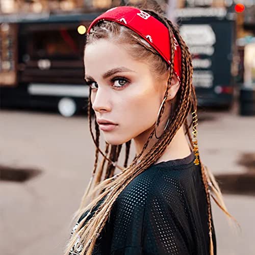 SUPERFINDINGS Pinzas para el cabello, 14 piezas, 7 colores, joyería para trenzas con colgante de piedra natural y espiral de cristal miniatura 7