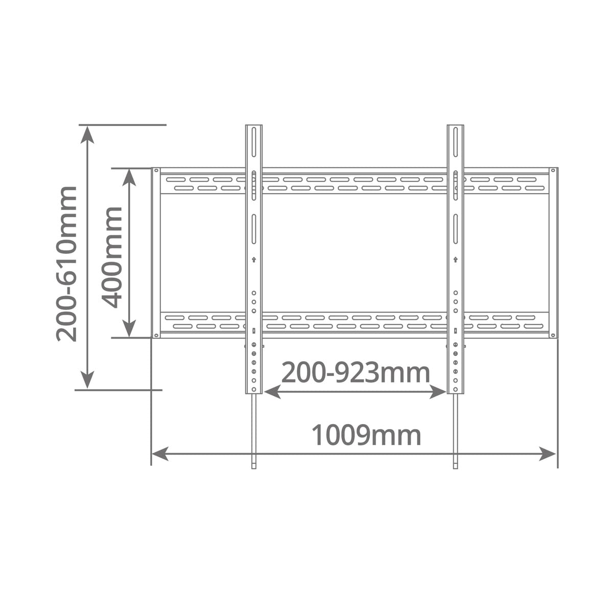 Holmios Soporte TV Fijo 60 Pulgadas -100 Pulgadas | hasta 100kg | Ultra Fino | VESA MAX 900x600 | Sistema de Bloqueo automático