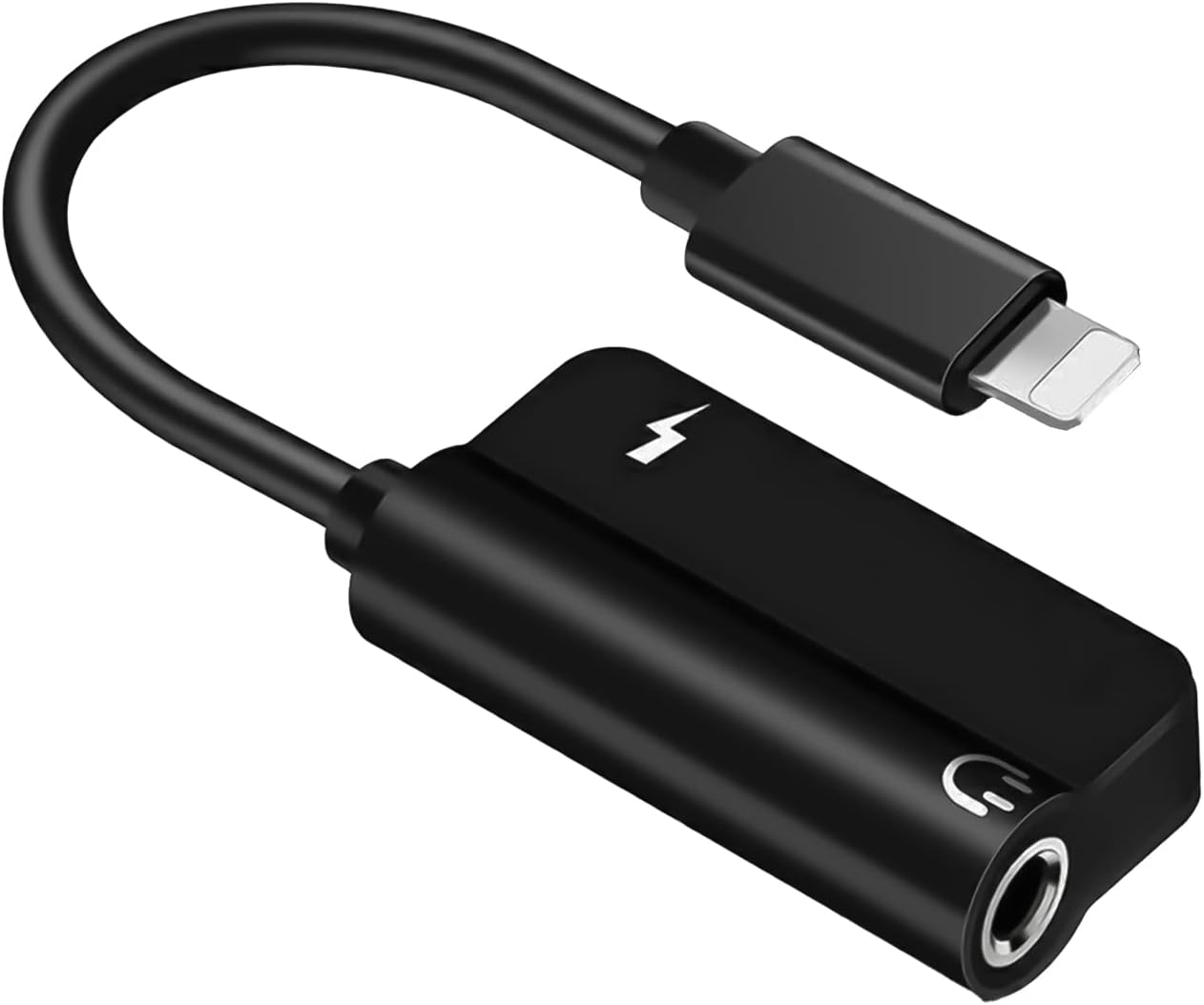 IMBTECH| 3.5mm Headphone Jack Aux Splitter Adapter, Copper Wire, Compatible with iPhone 13, 12, 11, X, 8, 7 Series, No call function, no control music volume, No data transfer capability (Black)