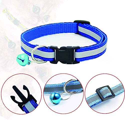 Image of 10 MM Adjustable I Pet Nylon Reflective Collar I with Bells for Puppies and Cat I (Color May Vary) - Pack of 1 (Reflective Collar)