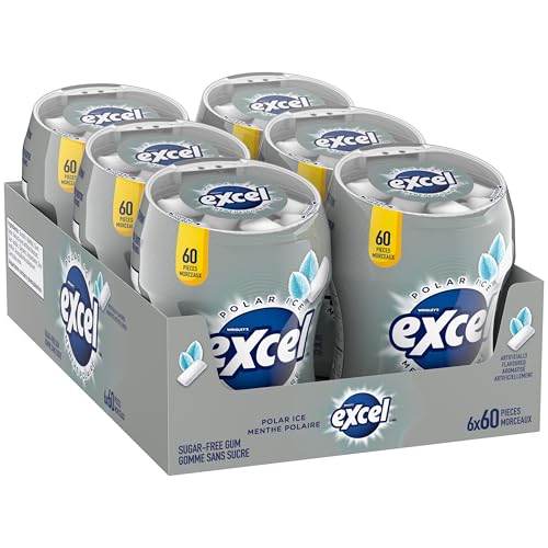 Excel Sugar-Free Gum, Polar Ice, 60pc Bottle, 6ct {Imported from Canada} - image 4