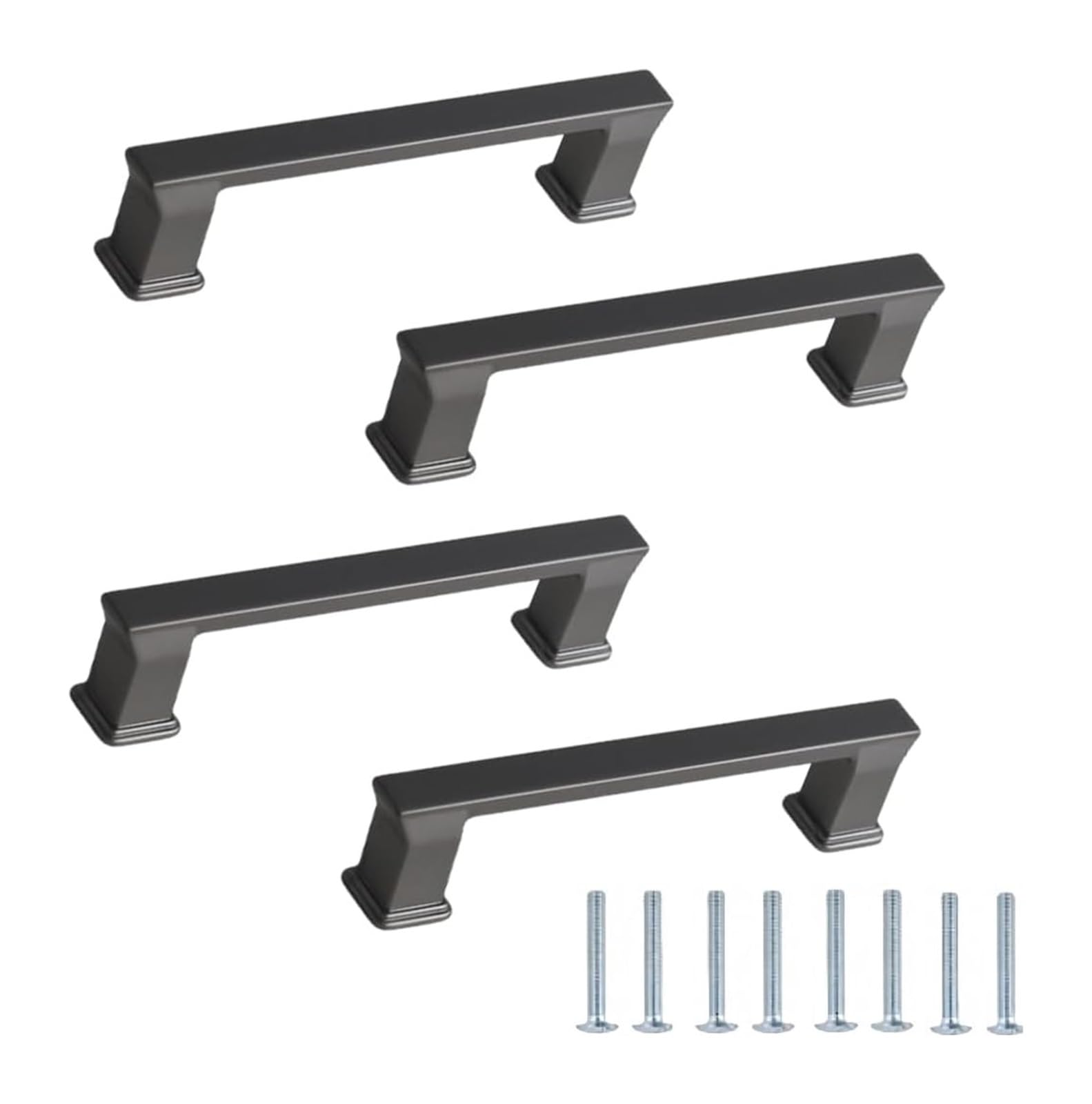 NLQCSXWEP Zinc Alloy Cabinet Bow Handle, Zinc Alloy Cabinet Handles 4 pcs Gray Multiple Sizes Single Hole(8212-96mm)