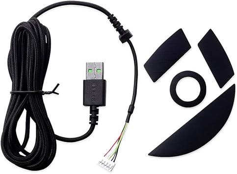 Replacement USB Mouse Cable Mice Line Braided Wire & feet for Razer Mamba Tournament Edition TE RZ01-01370100