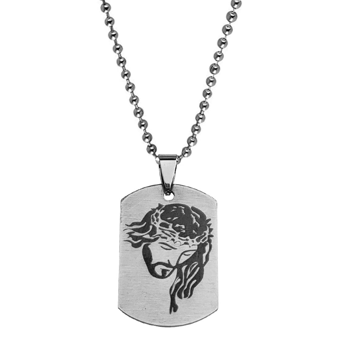 Lord Head Christan Christ Jesus on Cross Silver Stainless Steel Pendant Necklace Chain For Men And Women SPn2022758-image-25