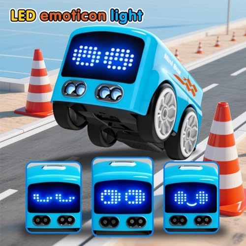 Image of Magic Mini Bus Toy for Kids - Smart Sensor Gesture Control RC Car with Auto Obstacle Avoidance, Line Following Induction Bus, LED Lights, Educational STEM Toy for Boys & Girls (3+ Years)