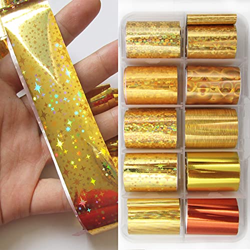 30 Sheet Holographic Transfer Nail Foil Stickers Starry Sky Nail Art Foils Sticker Wraps Metallic Gold Silver Laser Transfer Nail Decals For Manicure Design Decor(Holographic Starry) #TOP3