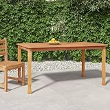 Teakholz Gartentisch wetterfest und robuster Gartentisch aus Massivholz als großer Esstisch für Terrasse und Balkon, Massivholz Esstisch für Garten