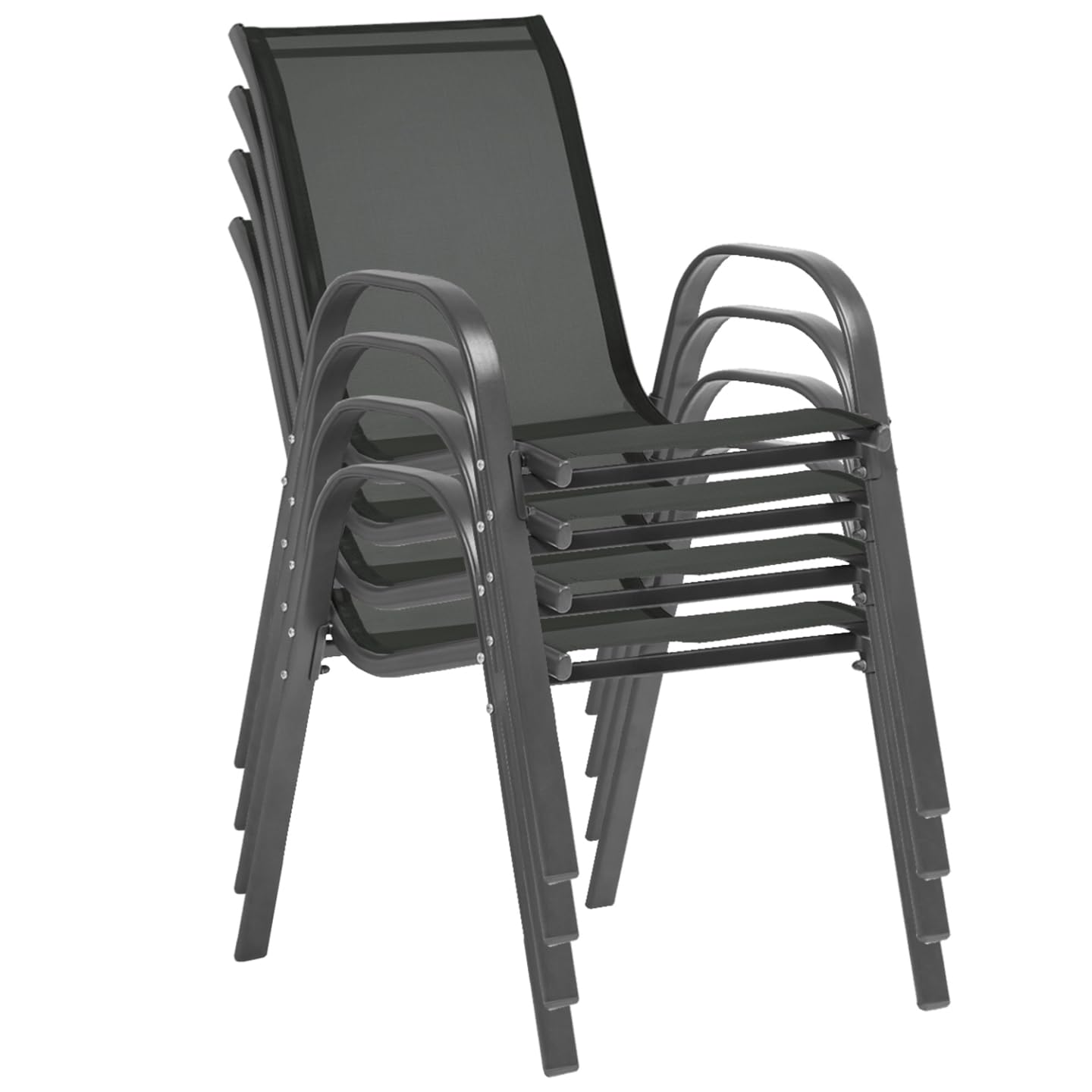 IDMarket - Salon de Jardin Poly Table Extensible 90-180 CM et 8 chaises Gris foncé