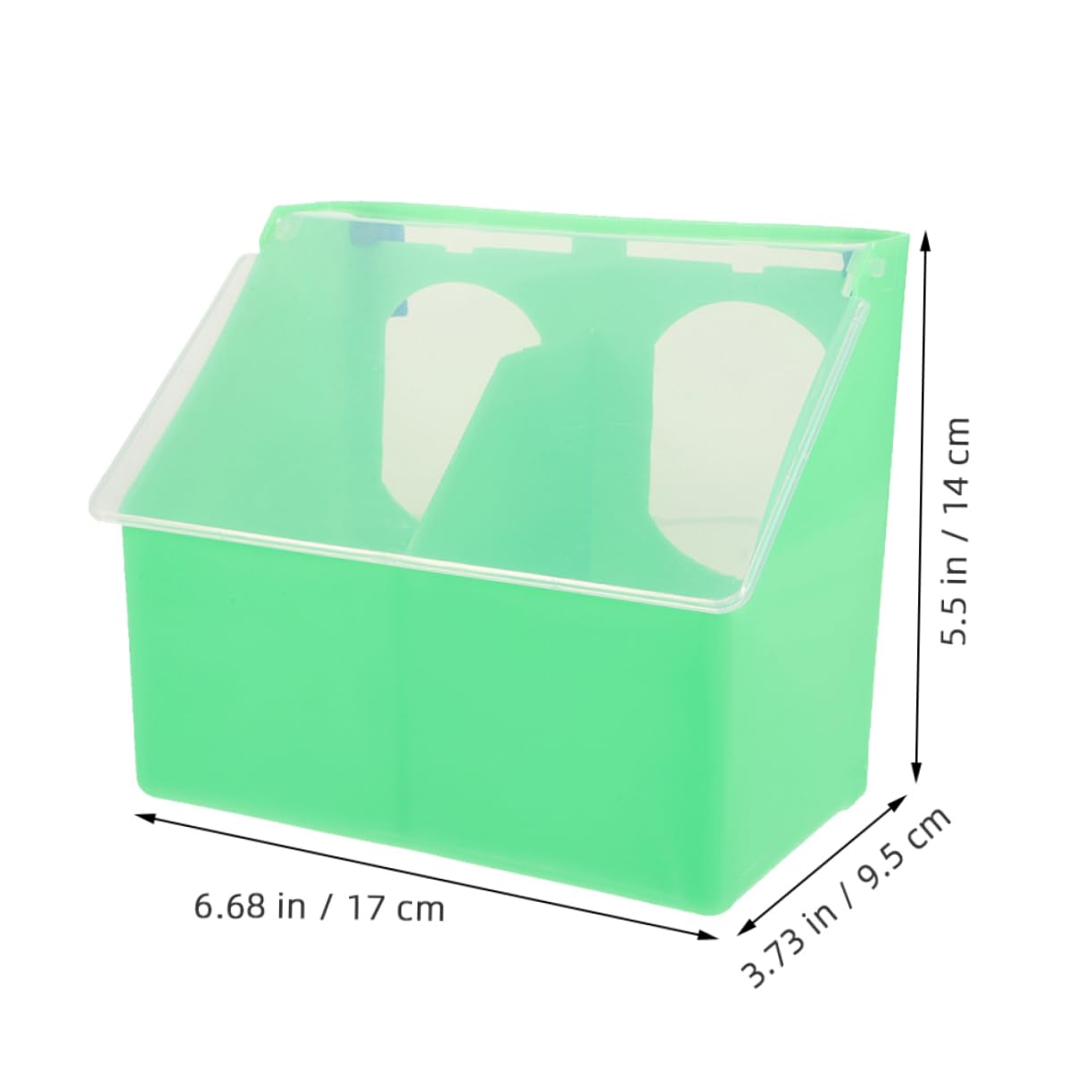 Mangeoire à Oiseaux à Double Ouverture, Lot de 3, Plastique Vert