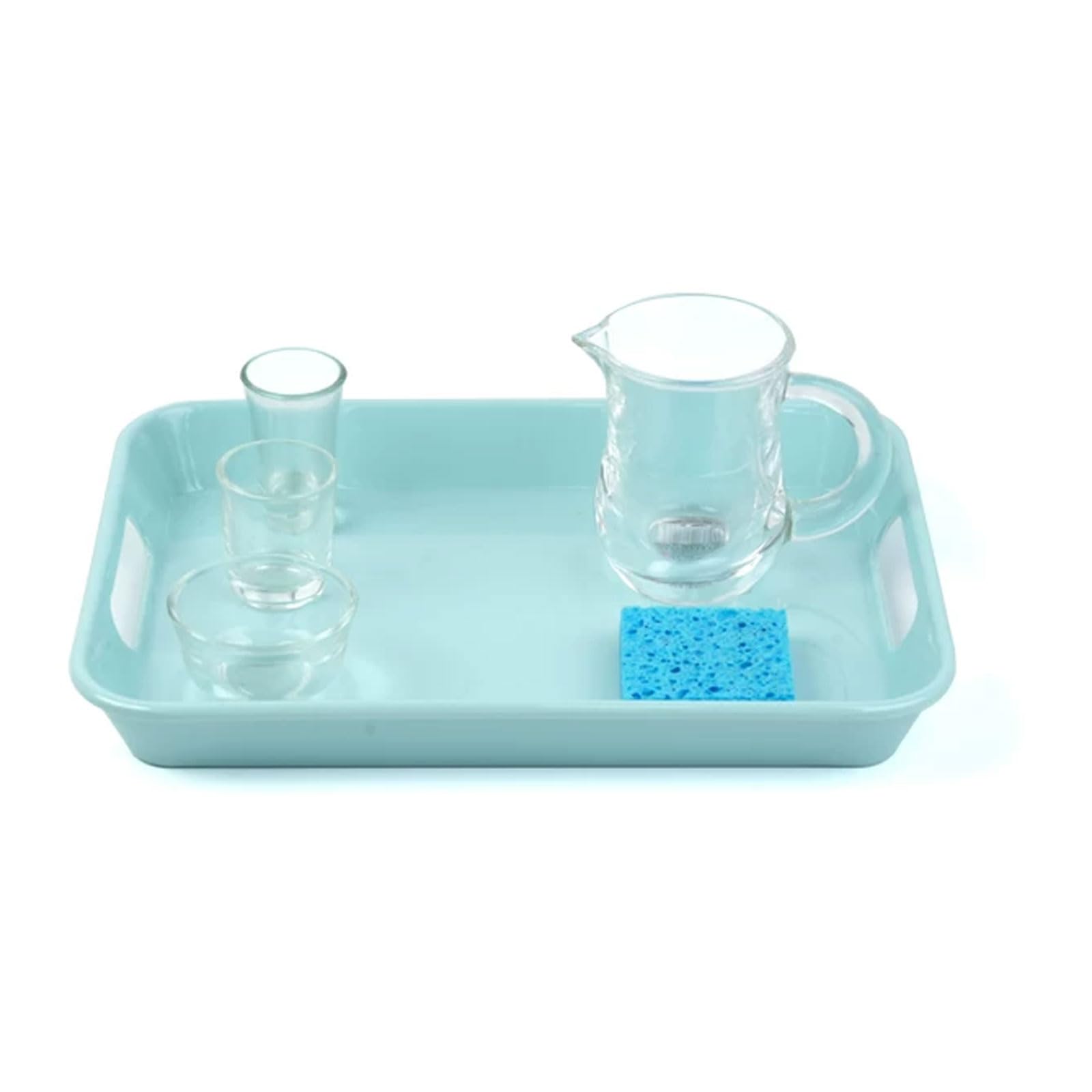 ttnmrc Montessori Liquid Pouring Practical Life Set - Complete 3-Way Pouring Activity Kit with Tray, Pitcher, Cups & Sponge