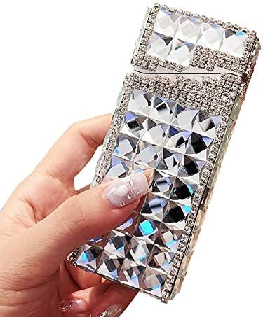 Women Cigarette Case 100s 100mm, Hand Made, Cigarette Box for Women, Rhinestones, Ladies Cigarette Case,Clear