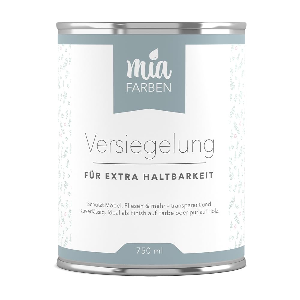 miafarben Versiegelung – Klarlack für Kreidefarbe & Möbellack – transparent, wasserbasiert, für Holz, Möbel, Parkett & Treppen Innen (matt, 750ml)