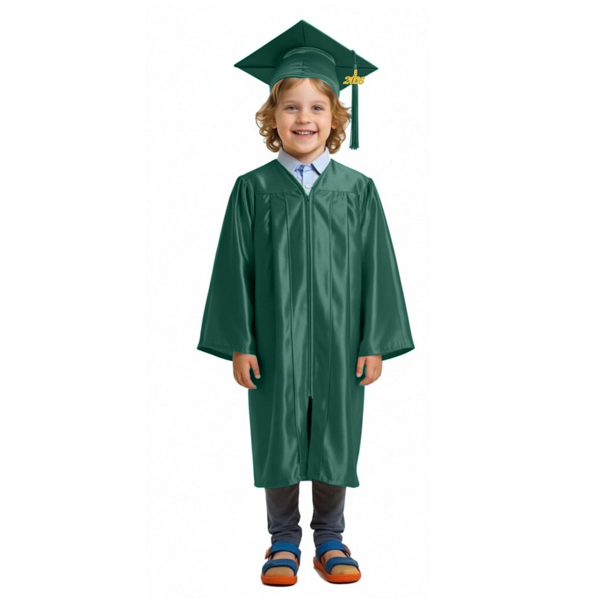 Shiny Preschool Kindergarten Graduation Cap Gown Set for Kids With 2026 2025 Tassel Charm