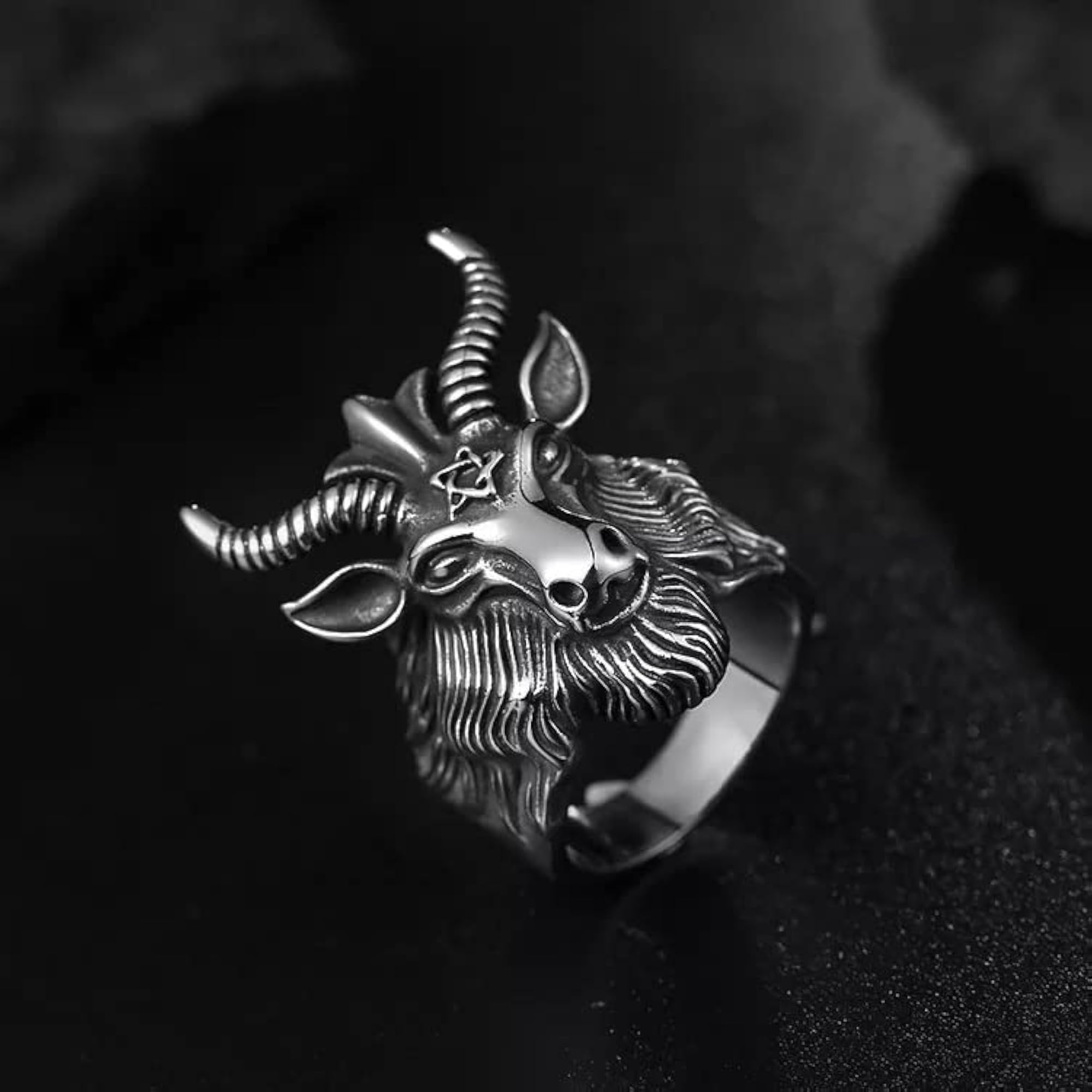 Men's Satan Silver Colour Bikers Ring