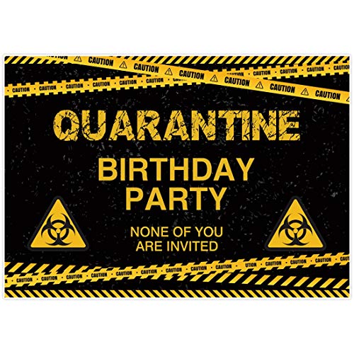 2,1 x 1,52 m Quarantäne, Geburtstagskulisse, Warnzeichen, Banner für Jungen und Kinder, 1. Geburtstag, Party-Hintergrund, You are not invited