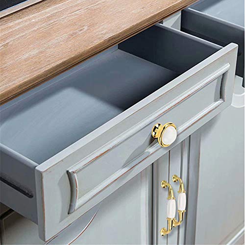 Boutons de meuble céramique blanc et finitions vintage haut de gamme