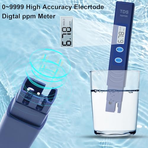 tds meter digital water testertds water testerwater tester for drinking water with 0-9990 ppm - reliable and accurate - use for homeaquariumspoolshand heldblue1pack