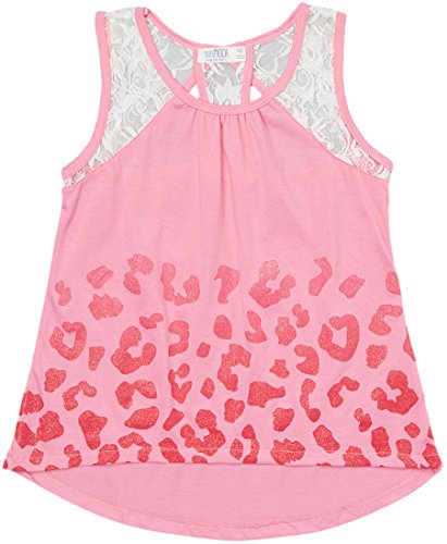 Image of ToBeInStyle Girl's Adorable Flower Print Tank Top w /Back Lace Design