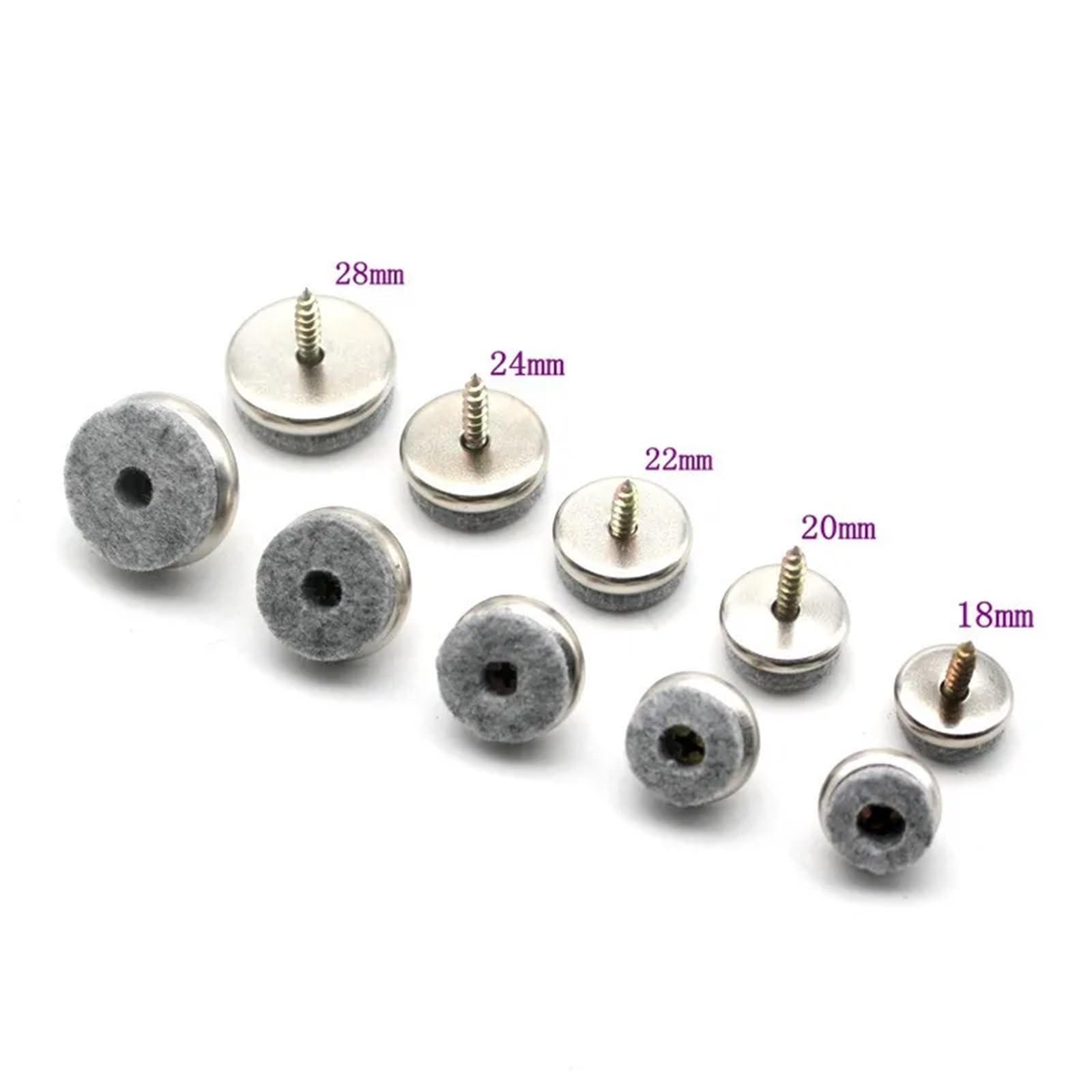 100 clavos para patas de muebles, tornillos de fieltro, antideslizantes, protectores de suelo de madera, accesorios para muebles de uñas (22 mm)
