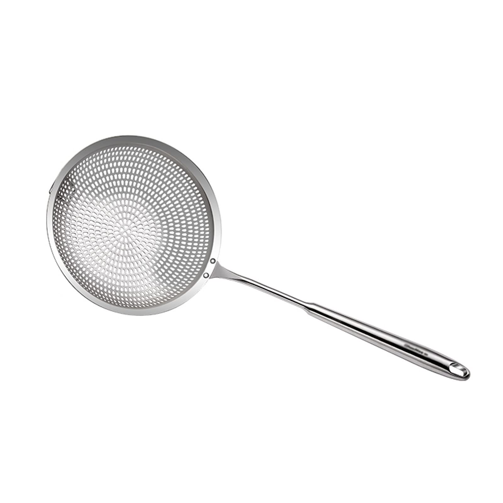 Schiumarola da Cucina Cucchiaio filtrante scanalato in acciaio inossidabile, colino for schiumarola con manico lungo, colino multiuso ideale for pasta, cibi fritti Cucchiaio Colino ( Size : Large )