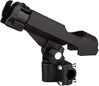 Vista 4 de Soporte de caña de pescar ajustable negro para lancha, kayak, kit de montaje lateral giratorio (RH40-2Pack)
