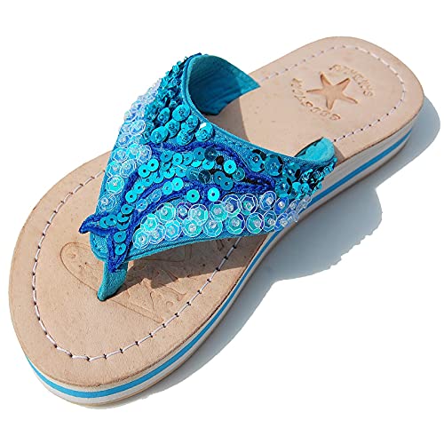 SEESTERN Sandales en cuir pour fille Taille 25-36/2108, bleu clair Cover