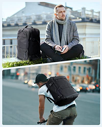 Image of BAGSMART 37L Compression Travel Backpack, Expandable arry On Backpack with Packing Cubes, Water Resistant Weekender Backpack