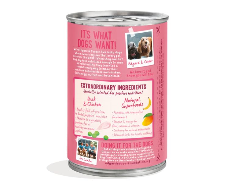 Edgard & Cooper Nassfutter für Hunde, Welpen, (Ente/Huhn, 400 g x 6), feuchtes Hundefutter, frisches Fleisch und natürliche Inhaltsstoffe… – Ansicht 5